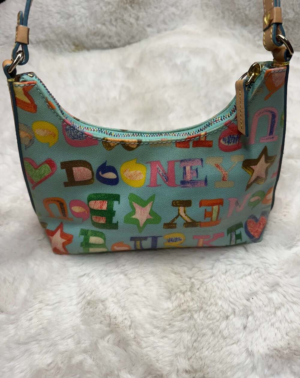 Dooney & Bourke Y2K Graffiti Multi-Color Scribble Small Shoulder Bag - Picture 6 of 10